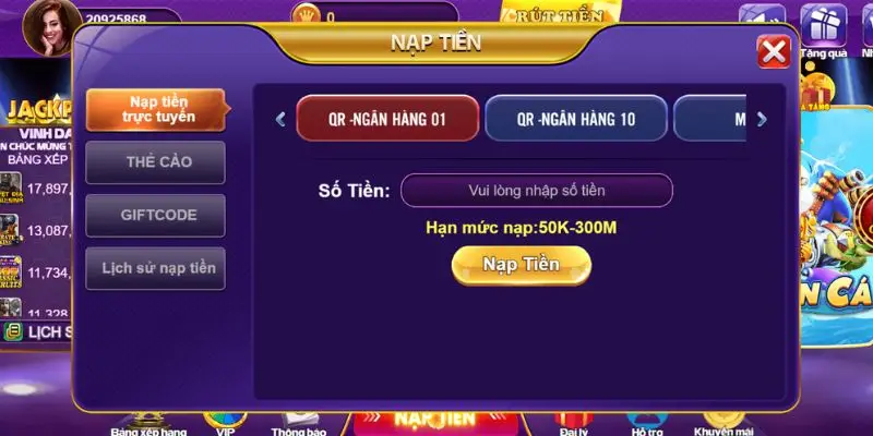 Quy trình nạp tiền 68gamebai siêu an toàn